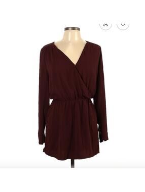 Cache Burgundy Casual Dress Size M